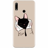 Husa silicon pentru Huawei P Smart 2019, Th Black Cat In Hands