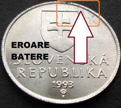 Moneda 20 HALERU - SLOVACIA, anul 1993 *cod 2550 = UNC EROARE foto