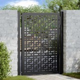 vidaXL Poartă de grădină neagră 105x130 cm Design &icirc;n cruce de oțel
