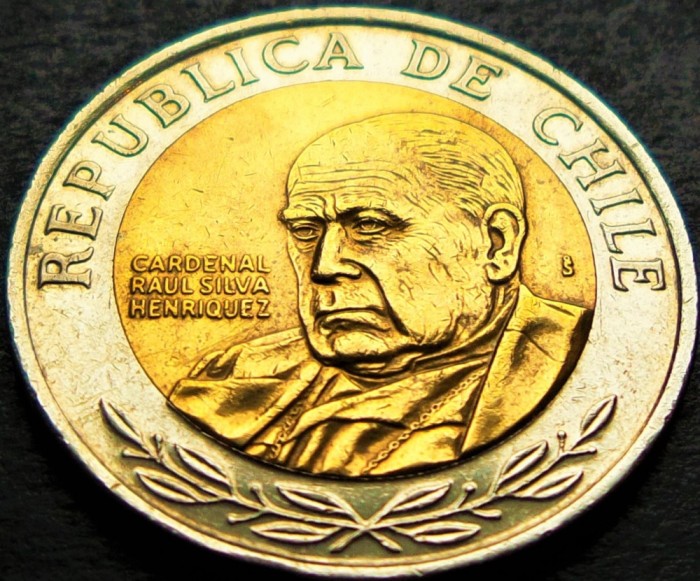 Moneda exotica bimetal 500 PESOS - CHILE, anul 2013 * cod 1344 A