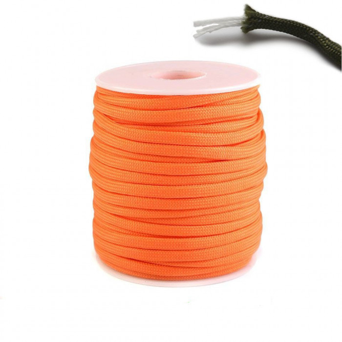 Snur Cordelina Paracord (7x3 fire) 25mx4mm Rezistenta Portocaliu 7269