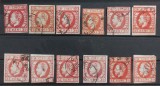 Romania 1871 - Lot studiu Carol l cu Barba,5 bani