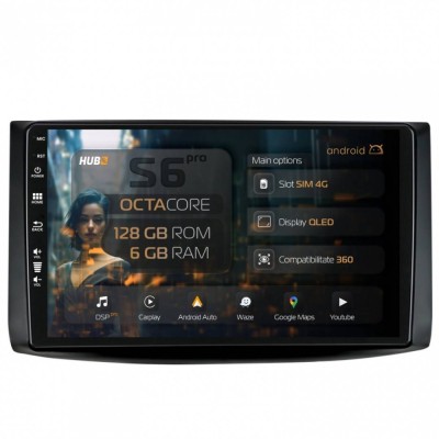 Navigatie Chevrolet Aveo (2006-2012) 6GB RAM Android 13 Octacore Slot Sim 4G DSP GPS Wi-FI Carplay Android Auto USB Bluetooth Waze Touchscreen 9 Inch foto