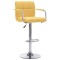 Scaun de bar, galben, material textil - 1