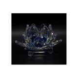 Cumpara ieftin Floare de lotus albastra din cristal de sticla -8cm