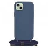 Husa pentru Apple iPhone 15 Plus, Techsuit, Crossbody Lanyard, Albastra