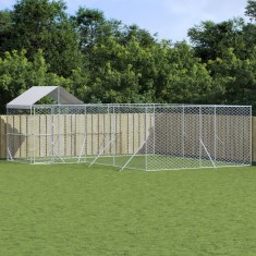 vidaXL Padoc de exterior cu acoperiș argintiu 6x6x2,5m oțel galvanizat
