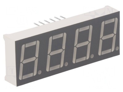 Afișaj LED 7 segmente 14,2mm 0,56 roșie anodizată foto