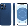 Husa protectie Flippy compatibila cu iPhone 13 (6.1), Liquid MagSafe, ring-shaped, magnetica, Albastru