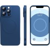 Husa protectie flippy compatibila cu iphone 12 pro (6.1), liquid magsafe, ring-shaped, magnetica, albastru