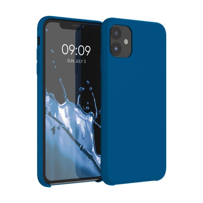 Husa Kwmobile pentru Apple iPhone 11, Silicon, Albastru, 49724.228