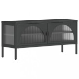 Cumpara ieftin Dulap TV, negru, 105x35x50 cm, sticla si otel