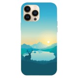Husa compatibila cu Apple iPhone 15 Pro Max model Minimalist nature deer, Silicon, TPU, Viceversa, Transparent, Carcasa