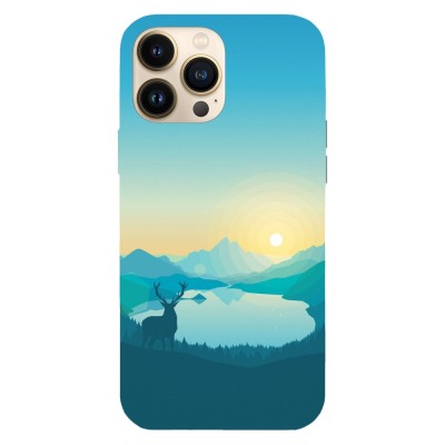 Husa compatibila cu Apple iPhone 12 Pro Max model Minimalist nature deer, Silicon, TPU, Viceversa foto