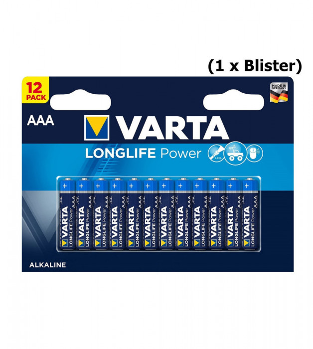 AAA LR03 Varta Longlife Power baterie alcalină 1.5V - 12 bucati / blister-Conținutul pachetului 1x Blister