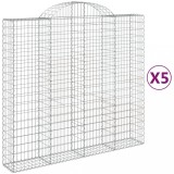 Cumpara ieftin Cosuri gabion arcuite 5 buc, 200x50x180/200 cm, fier galvanizat