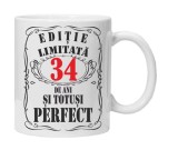 Cana alba personalizata &quot;editie limitata&quot;, 34 ani, INOVATIX&reg;. 330ml