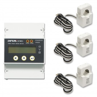 Kit releu putere DFUN DFPM93 smart meter, trifazic 3x220-380V, 6400imp/Kwh cu siguranta digitala, transformator Split Core 600V, 300A/5A, 50-60Hz foto