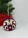 Ornament pentru brad cu cerbi, Mov