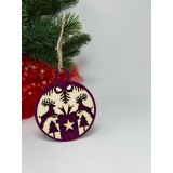 Ornament pentru brad cu cerbi, Mov