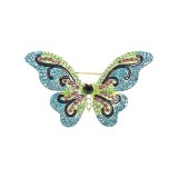 Brosa Fluture turcoaz cu cristale