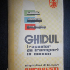 Ghidul traseelor de transport in comun. I.T.B. (1972, contine harta)