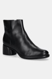 Ecco cizme de piele Sculpted 35 Clean Boot culoarea negru, cu toc drept, 222413-01001