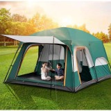 Cumpara ieftin Cort de camping &icirc;nalt, 4 persoane, cu terasă, 2 zone, 2 uși și 2 ferestre