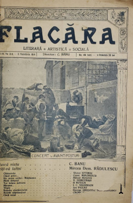 FLACARA LITERARA, ARTISTICA , SOCIALA , COLIGAT DE 77 DE NUMERE , APARUTE INTRE NOIEMBRIE 1914 SI NOIEMBRIE 1916 foto