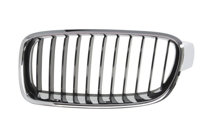 Grila radiator BMW Seria 3 (F30/ F31/ 35), 01.2012-12.2019, Cromat/Neagru, partea Stanga, 51137255411