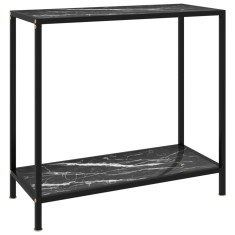 vidaXL Masă consolă, negru, 80 x 35 x 75 cm, sticlă securizată 322834