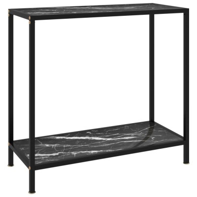 Gossi masa consola, negru, 80 x 35 x 75 cm, sticla securizata foto