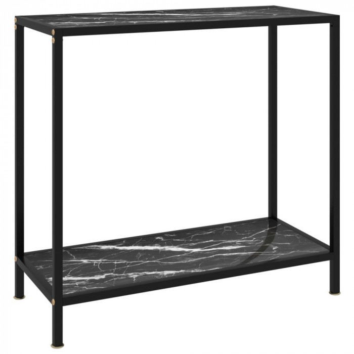Gossi masa consola, negru, 80 x 35 x 75 cm, sticla securizata