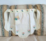 Sort de bucatarie Vintage din bumbac cu broderie manuala aplicata- tip quilt