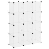 Cumpara ieftin Organizator cub de depozitare cu 12 cuburi si usi, PP transparent
