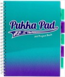 Caiet cu Spirala si Separatoare Pukka Pad Project Book Fusion A4, Dictando, 200 Pagini, Coperta Albastru Marin
