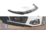 Spoiler Maxton Design versiunea 1 potrivit pentru bara frontala S5, S-Line a Audi A5 F5 dupa 2019, lac negru Performance AutoTuning