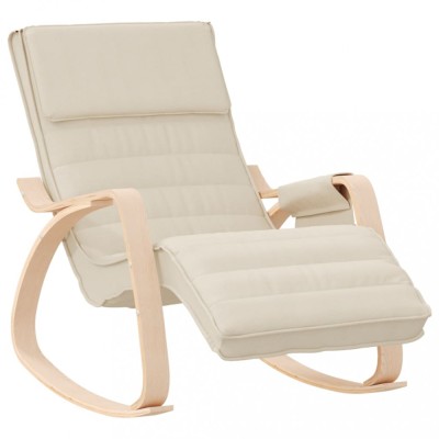 Scaun balansoar, crem, material textil foto