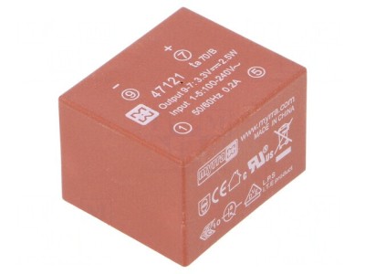 Convertor AC/DC 2.5W 85-265VAC 3.3VDC foto