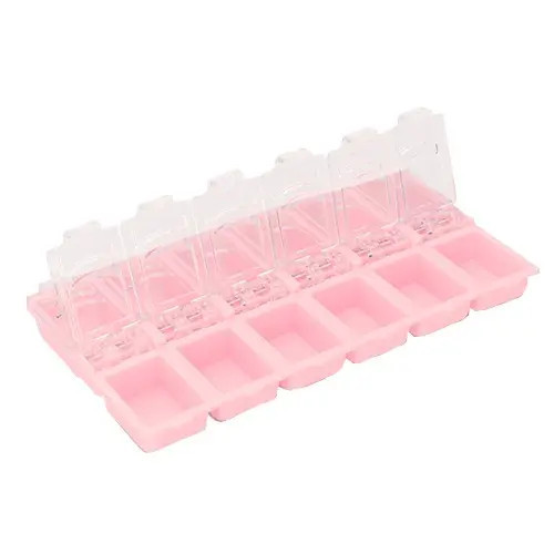 Cutie pentru depozitarea accesoriilor pentru unghii - roz