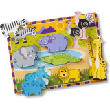 Puzzle lemn in relief Safari Melissa and Doug, Melissa &amp; Doug