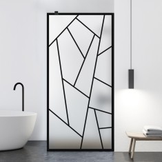 Paravan dus walk-in Aqua Roy Black, model Atlas negru, sticla 8 mm mata, securizata, anticalcar, 70x195 cm