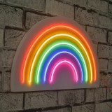 Cumpara ieftin Decoratiune luminoasa LED de perete Rainbow Multicolor 50x26x2 cm