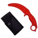 Cumpara ieftin Cutit Antrenament Tactical Pro, Cauciuc, 23.5cm, Rosu + Husa, Arte Martiale, Durabil