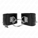 KINK - FIXED WRIST RESTRAINTS WITH RING AND PADLOCK CLOSURE BLACK ADJUSTABLE 16-23 CM X 5.5 CM, KINK WRIST RESTRAINT