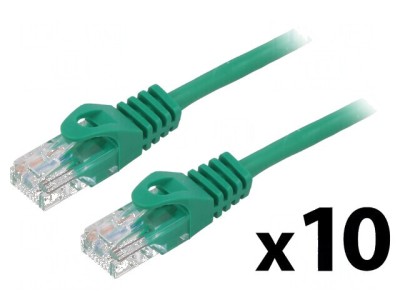 Patch cord U/UTP 6 litat CCA PVC verde 1m 26AWG foto