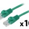 Patch cord U/UTP 6 litat CCA PVC verde 1m 26AWG