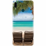 Husa silicon pentru Huawei Y9 2019, Beach Chairs Palm Tree Seaside