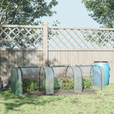 Cumpara ieftin Outsunny Sera tip tunel din PVC transparent si otel, pentru plante si flori, cu usi cu fermoar, 295x100x80 cm