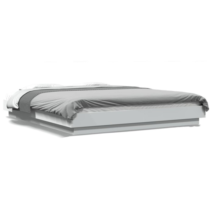 Gossi cadru de pat, alb, 150x200 cm, lemn prelucrat